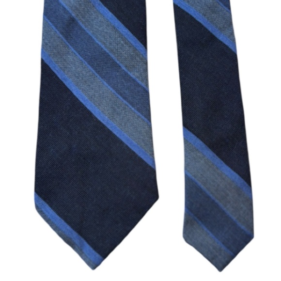 Calvin Klein Navy Blue Striped Necktie - Picture 4 of 6